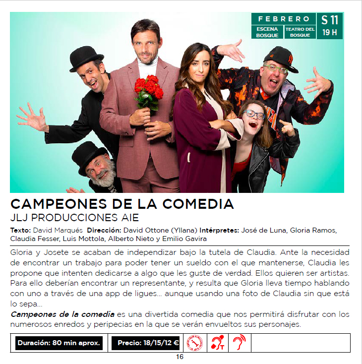 Texto Alternativo: La obra Campeones de la Comedia y un concierto del grupo Petit Pop protagonistas de la agenda cultural de la semana