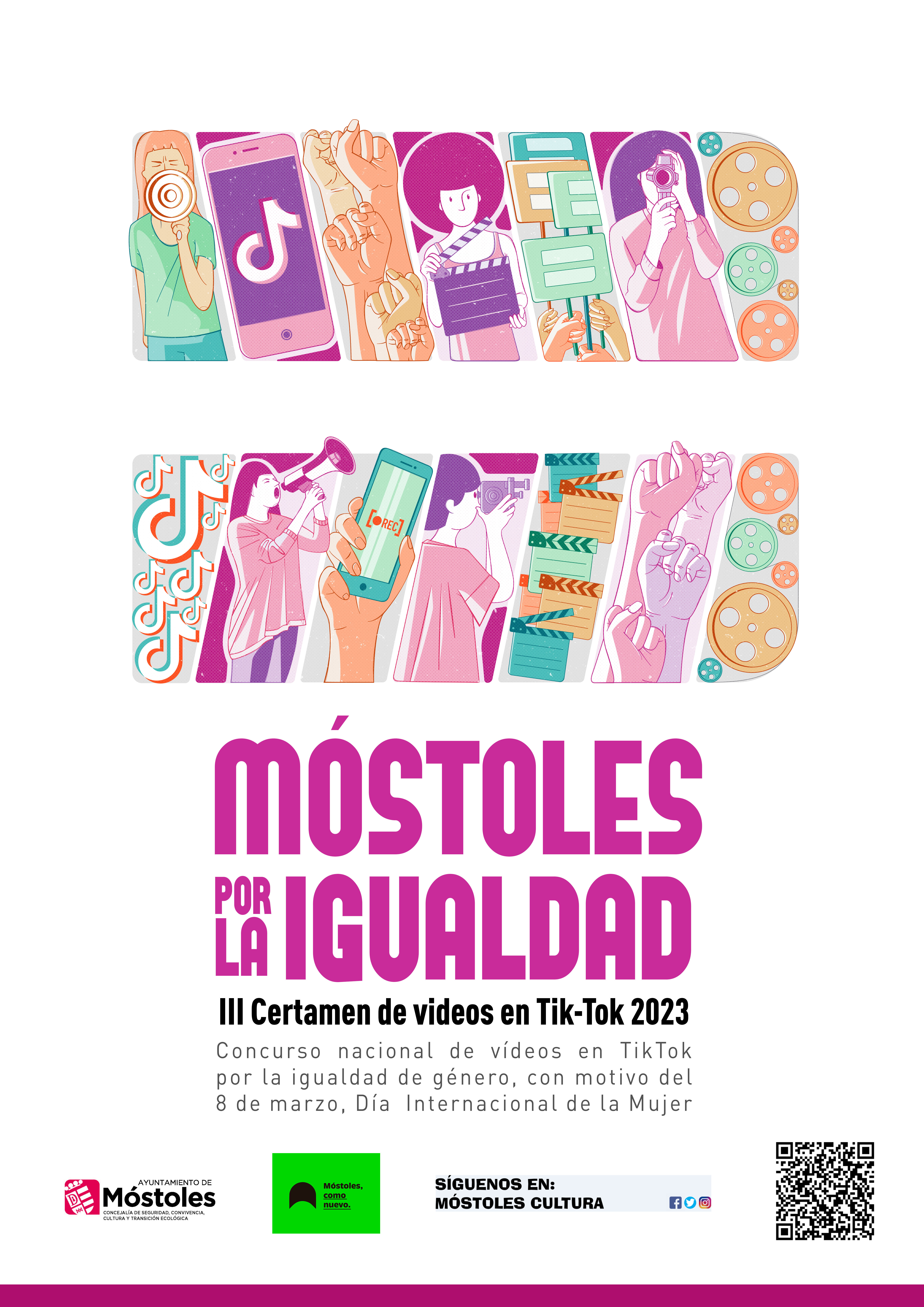 Texto Alternativo: Móstoles organiza la tercera edición del certamen audiovisual en TikTok para concienciar sobre la igualdad de género