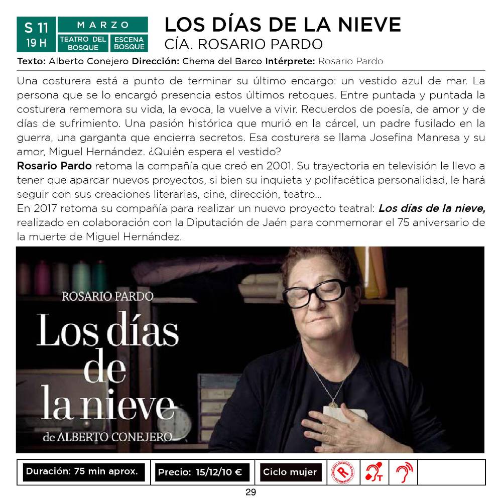 Texto Alternativo: El espectáculo de danza Woman y la obra de teatro Los días de la nieve, destacados en la agenda cultural de Móstoles
