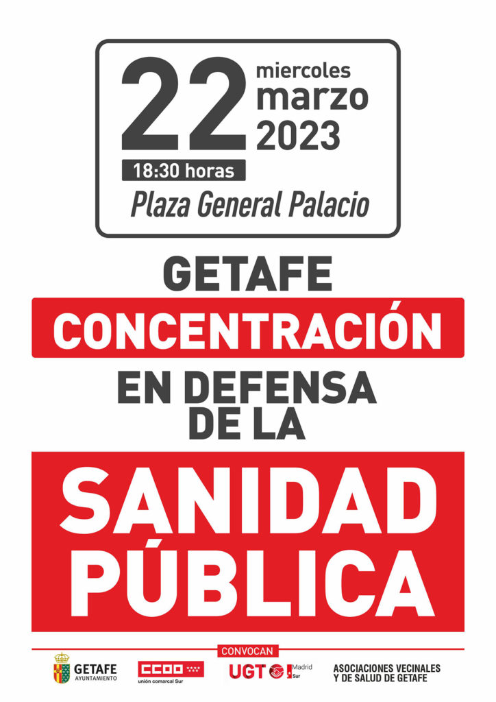 Texto Alternativo: Nueva concentración por la sanidad pública el 22 de marzo en Getafe
