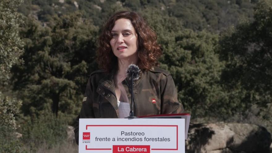 Texto Alternativo: Díaz Ayuso el Gobierno de la Comunidad de Madrid presenta la eficacia de las actuaciones preventivas de pastoreo controlado en la lucha contra los incendios forestales