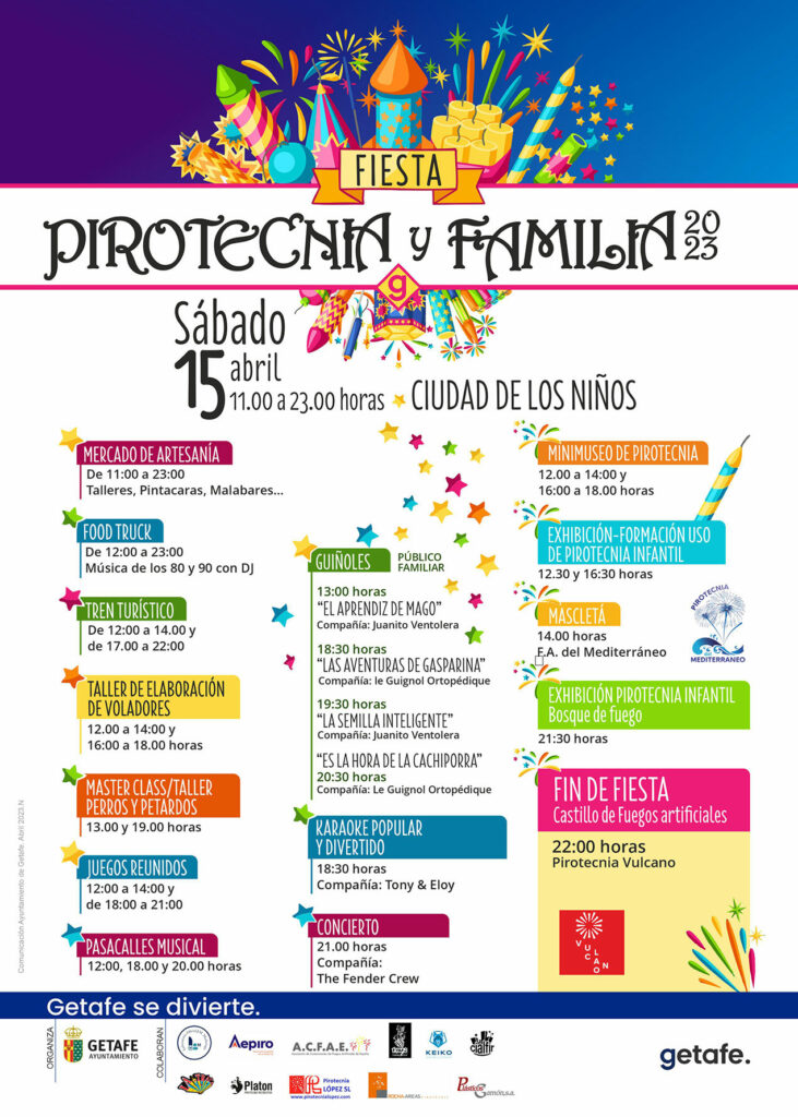 Texto Alternativo: Getafe celebra una Jornada Festiva de ‘Pirotecnia en Familia’ el sábado 15 de abril