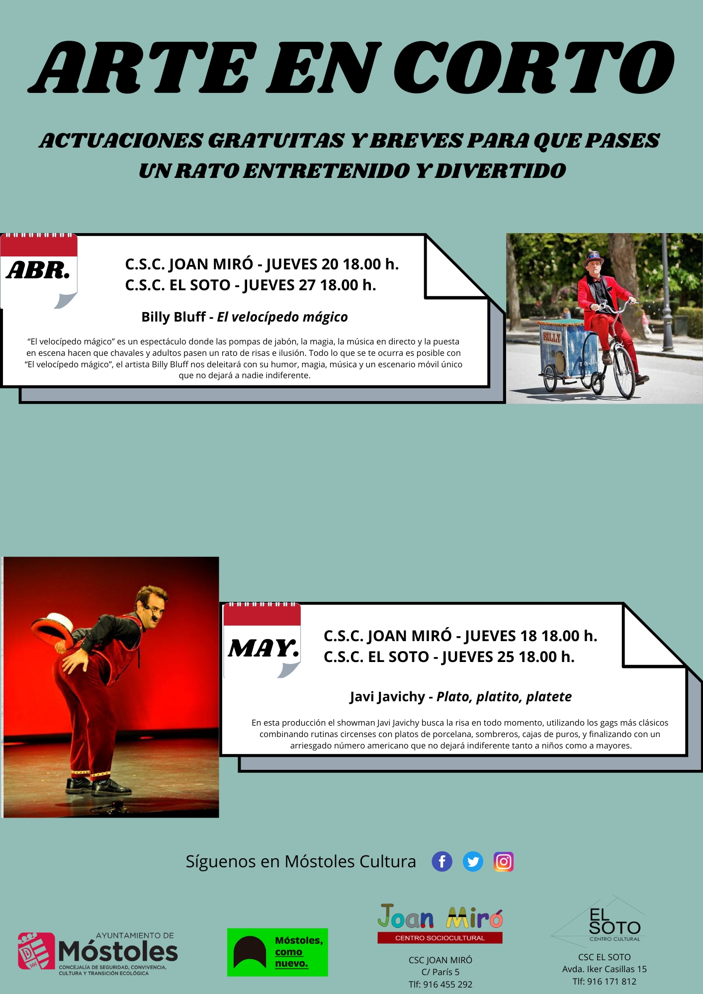 Texto Alternativo: La temporada de primavera del programa Arte en Corto llega cargada de magia, teatro y circo