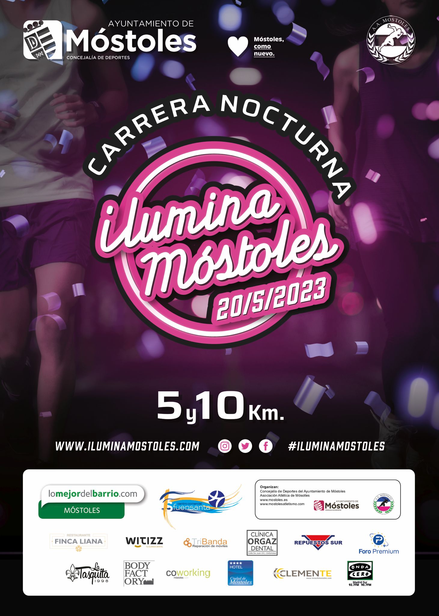 Texto Alternativo: Hoy se abren las inscripciones para la carrera nocturna Ilumina Móstoles 2023, que se celebrará el 20 de mayo