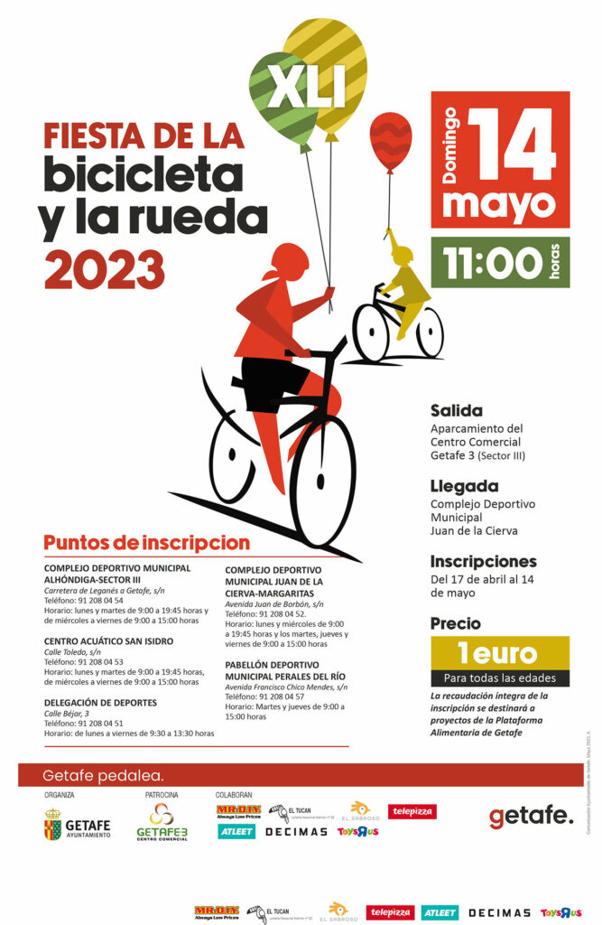 Texto Alternativo: Getafe celebrará su XLI Fiesta de la Bicicleta y la Rueda el 14 de mayo