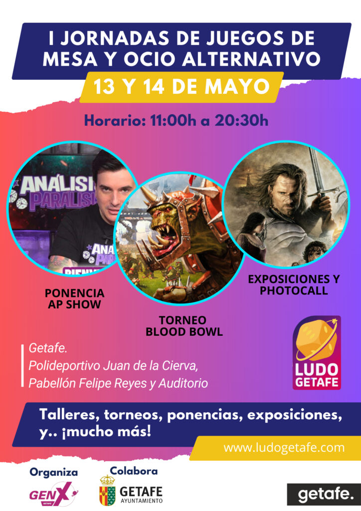 Texto Alternativo: Juegos de mesa con presentaciones, stands y torneos el 13 y 14 de mayo en el polideportivo Juan de la Cierva