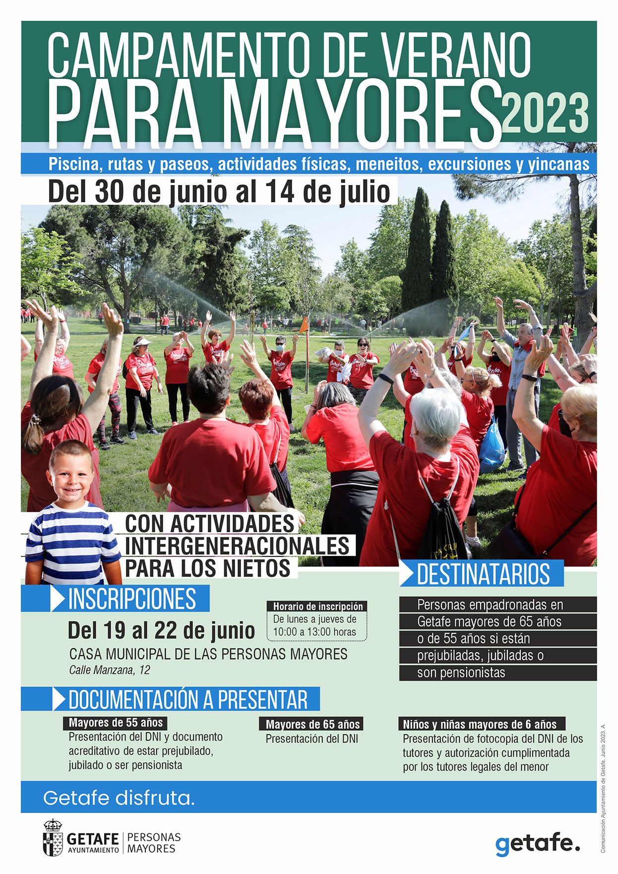 Texto Alternativo: Vuelve el campamento urbano de verano para personas mayores y nietos