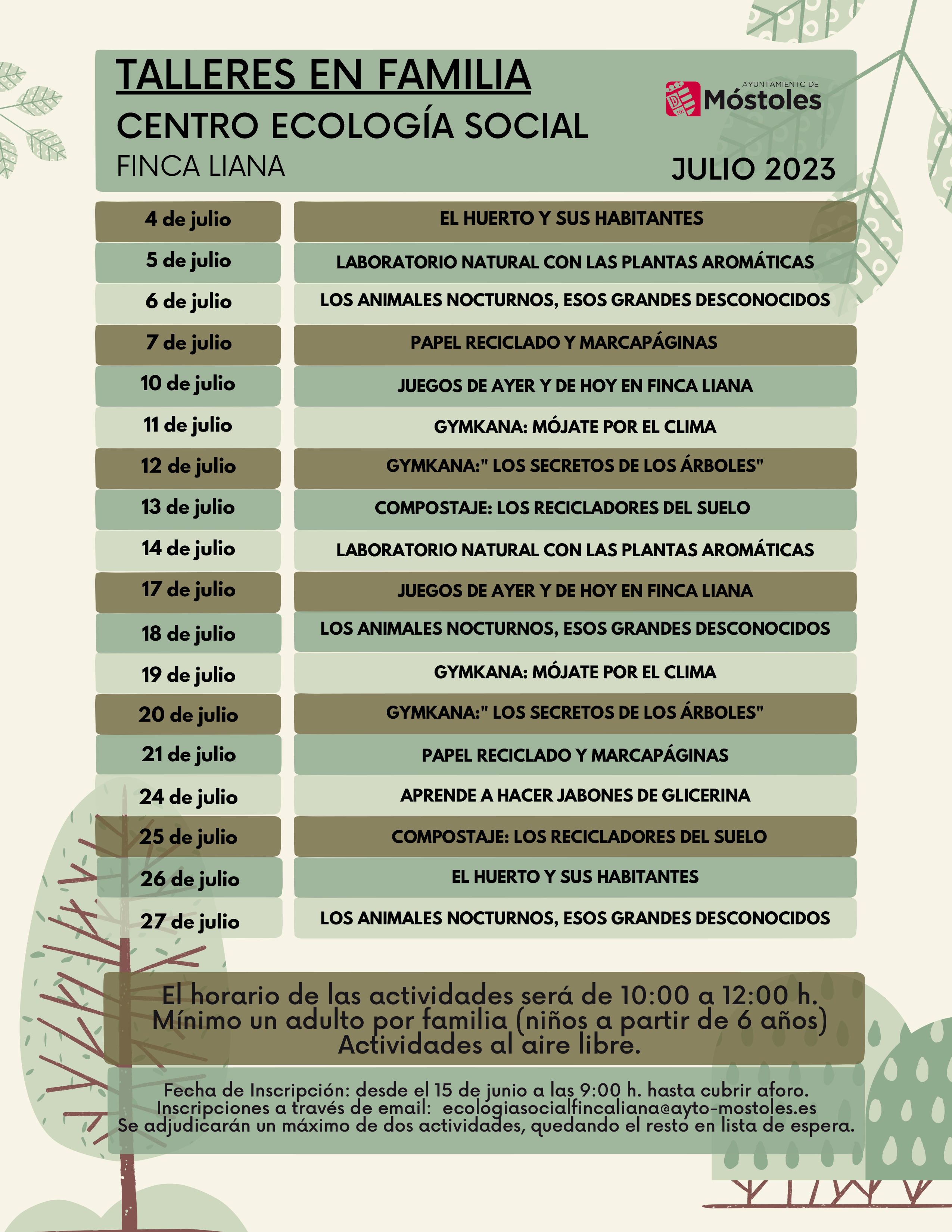 Texto Alternativo: Un programa de actividades en familia acerca en julio el medioambiente y la sostenibilidad a niñas y niños de Móstoles
