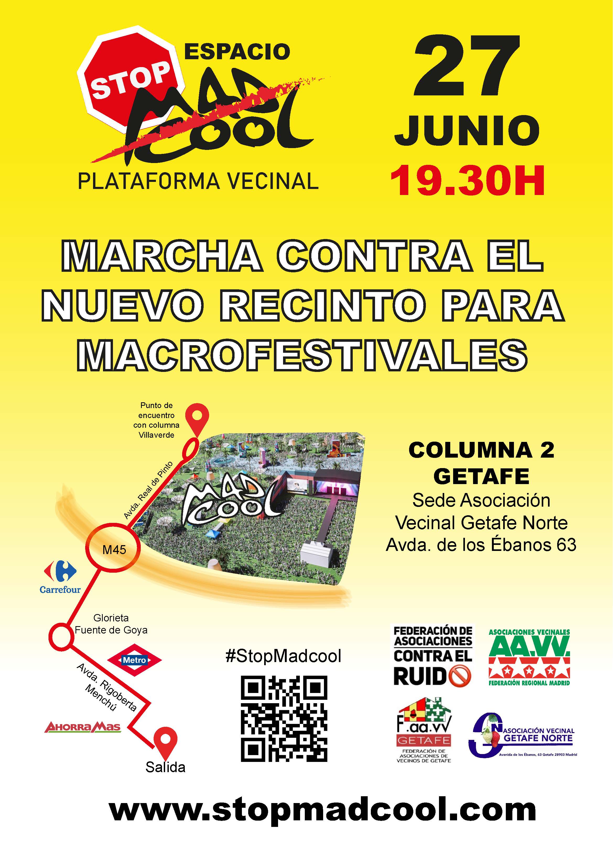 Texto Alternativo: El Ayuntamiento de Getafe apoya la concentración contra Mad Cool y otros macroconciertos