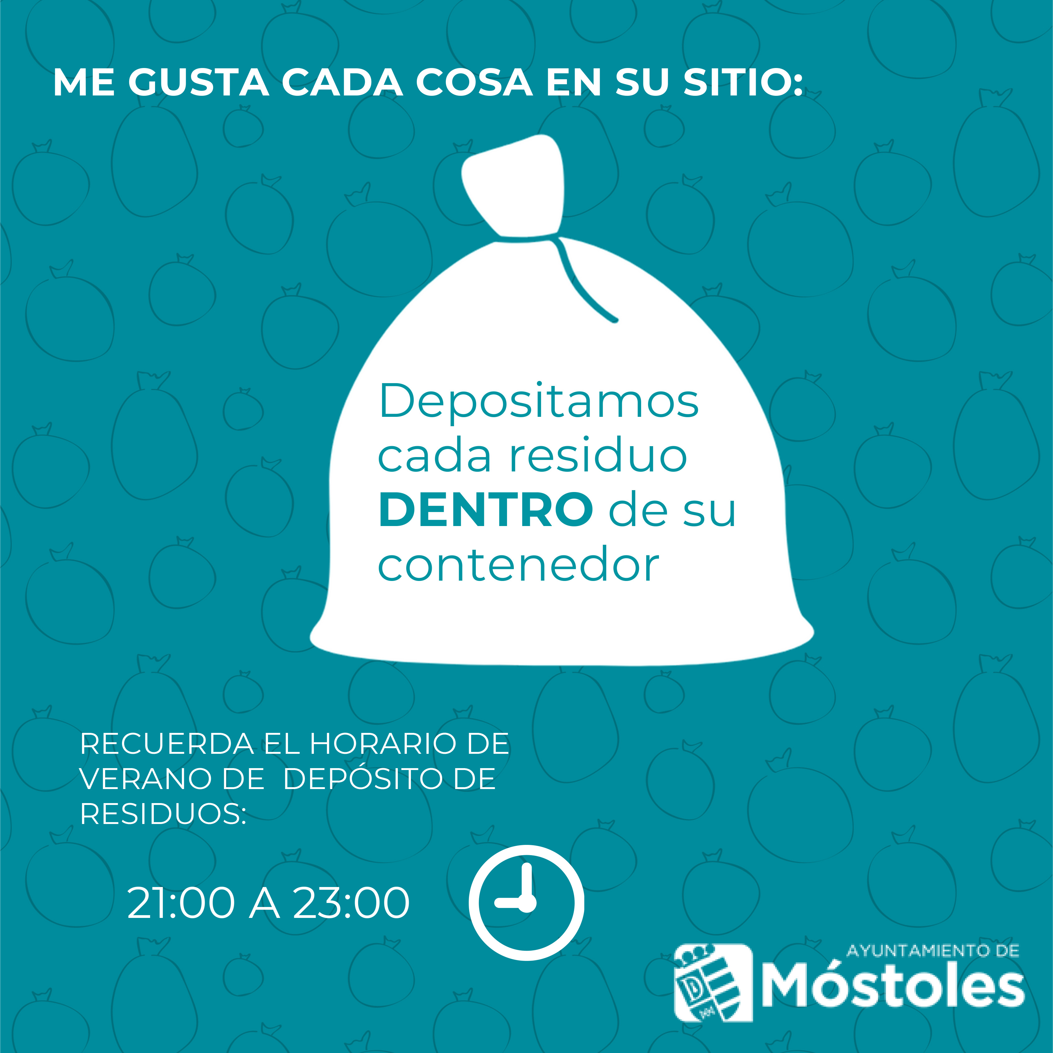 Texto Alternativo: El Ayuntamiento de Móstoles recuerda las normas y horarios de la gestión de residuos y limpieza viaria
