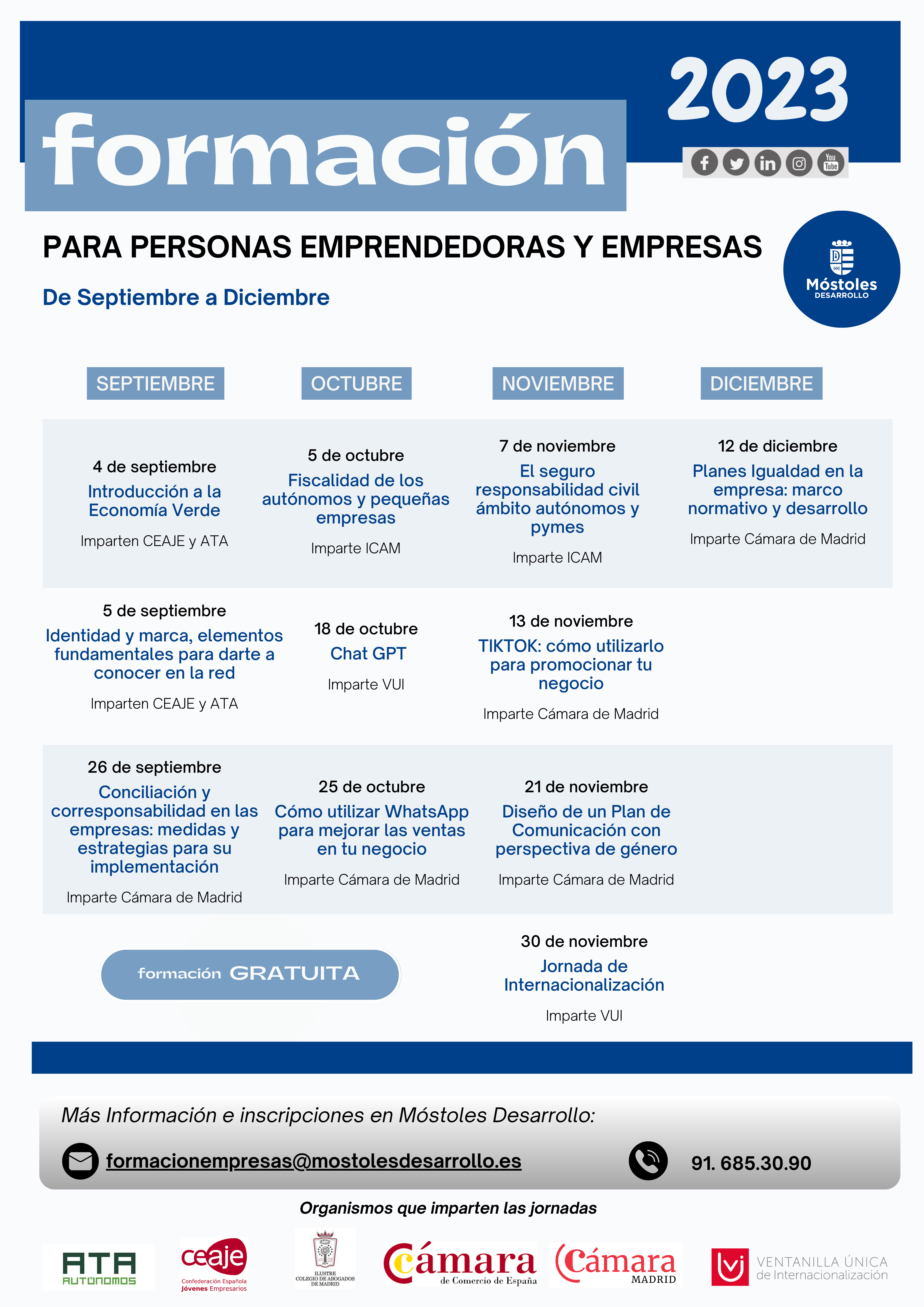 Texto Alternativo: Móstoles Desarrollo propone una amplia oferta formativa para pymes