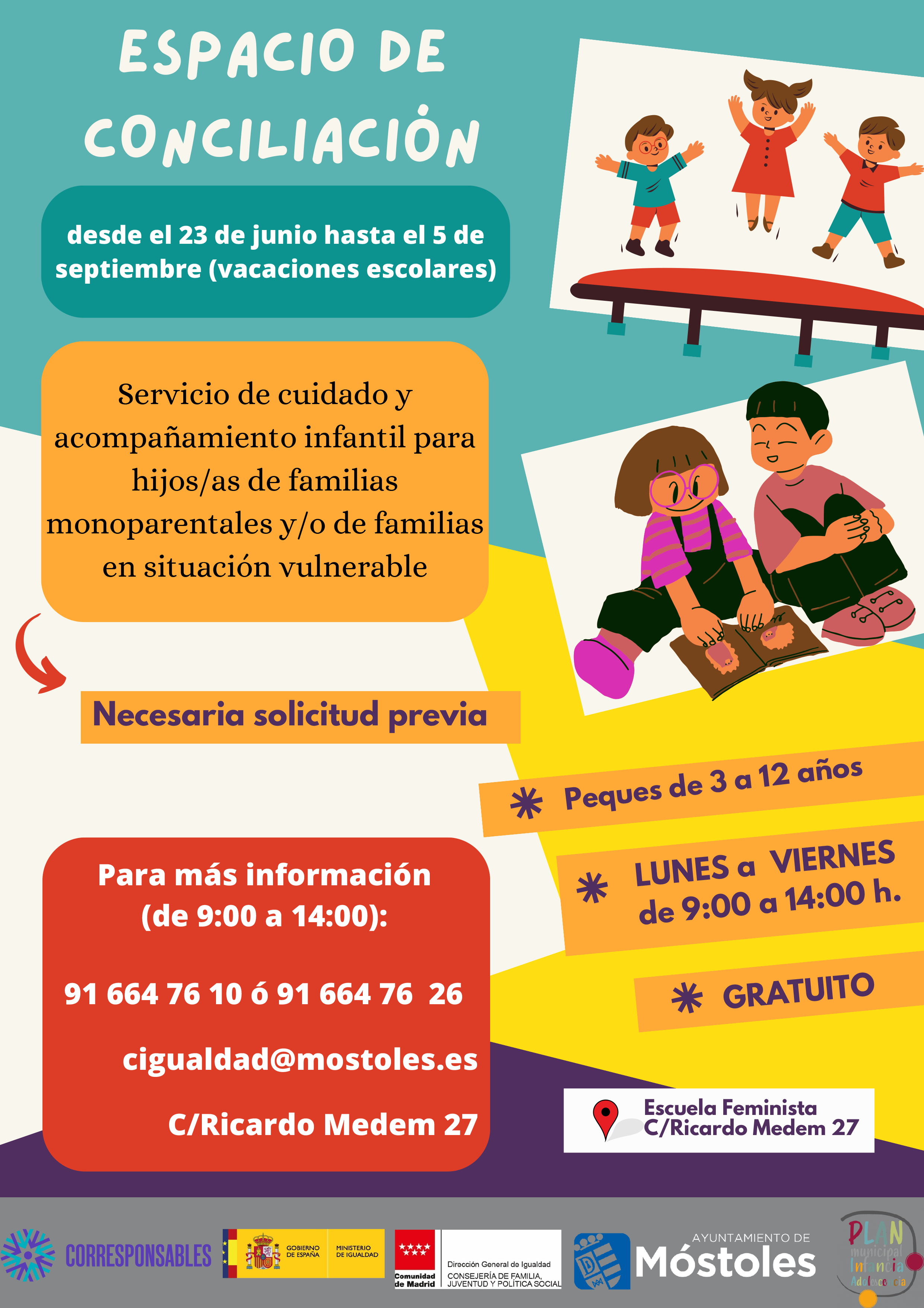 Texto Alternativo: El Ayuntamiento de Móstoles celebra la gran acogida del espacio de conciliación