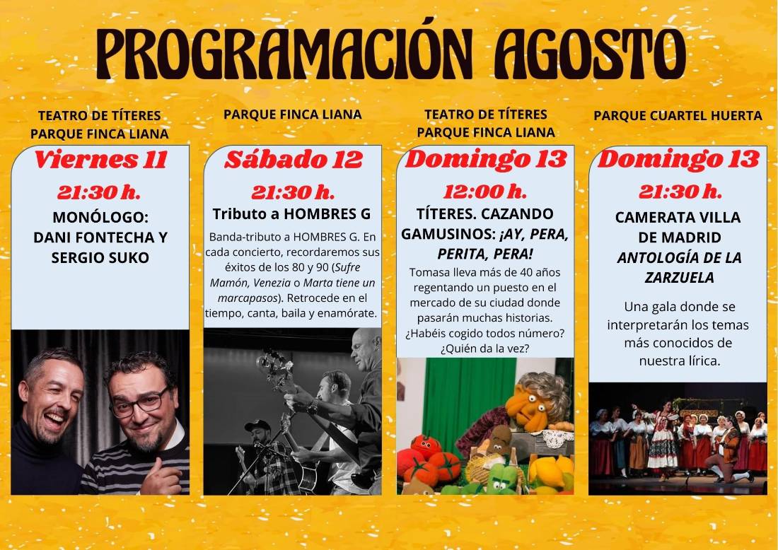Texto Alternativo: Humor, música y títeres se dan cita en Móstoles este fin de semana