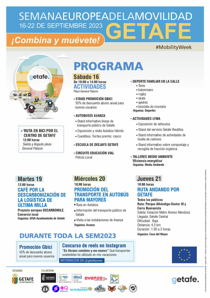 Texto Alternativo: Getafe celebra la Semana Europea de la Movilidad del 16 al 22 de septiembre
