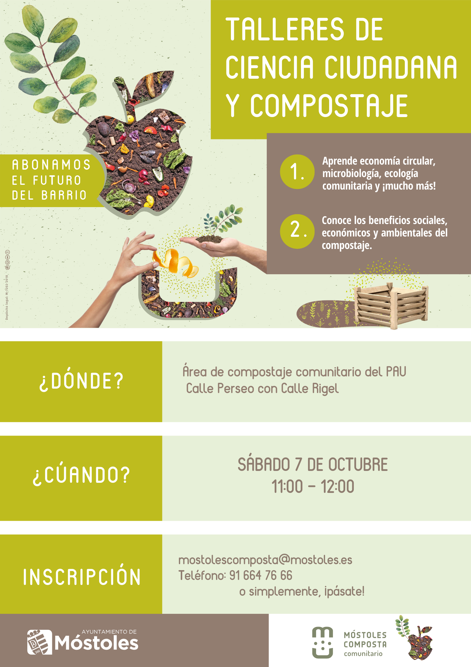 Texto Alternativo: Talleres de compostaje en Móstoles buscan concienciar sobre la reutilización de restos orgánicos
