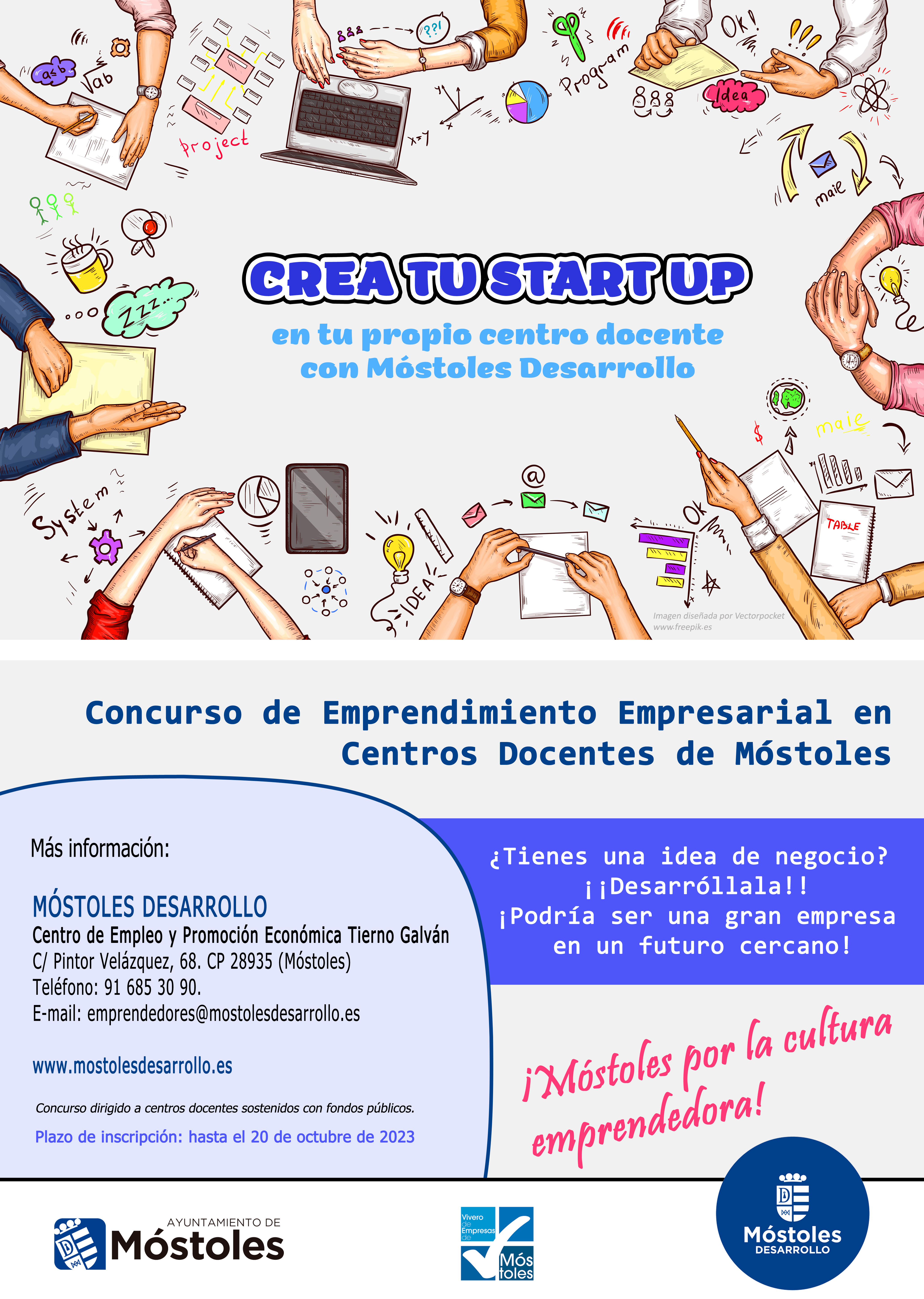 Texto Alternativo: Móstoles Desarrollo pone en marcha el concurso Crea tu startup para impulsar el emprendimiento en centros docentes