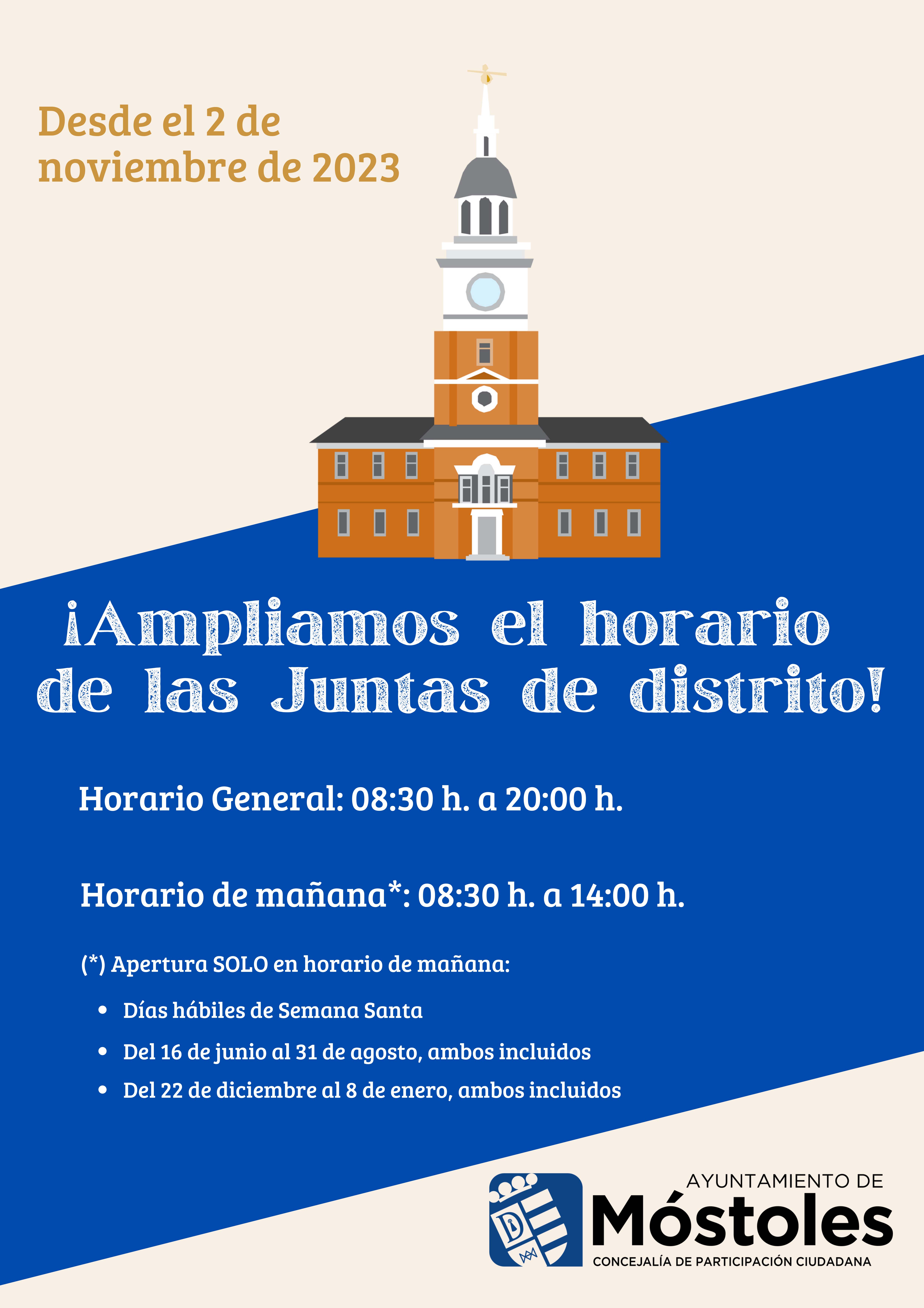Texto Alternativo: Las Juntas de Distrito amplían su horario de atención al público