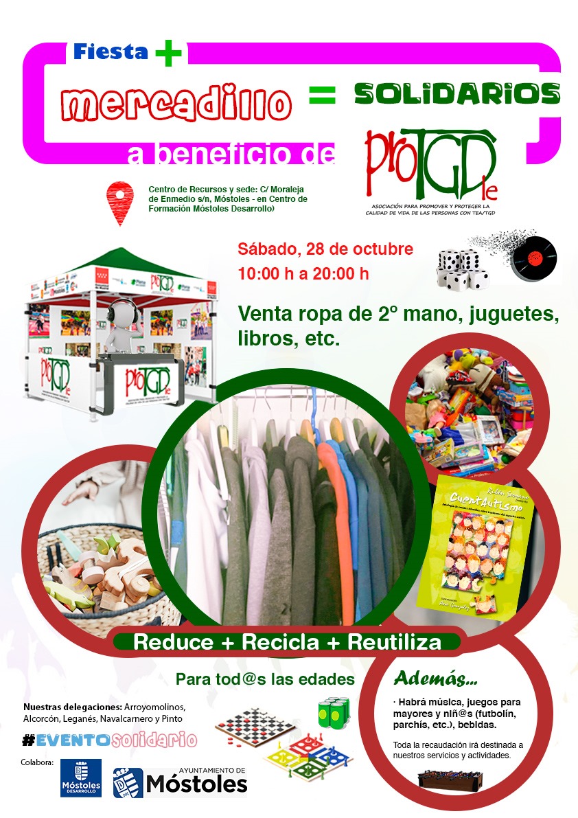 Texto Alternativo: El Ayuntamiento de Móstoles y la Asociación ProTGD organizan un mercadillo solidario a favor de las personas con TEA