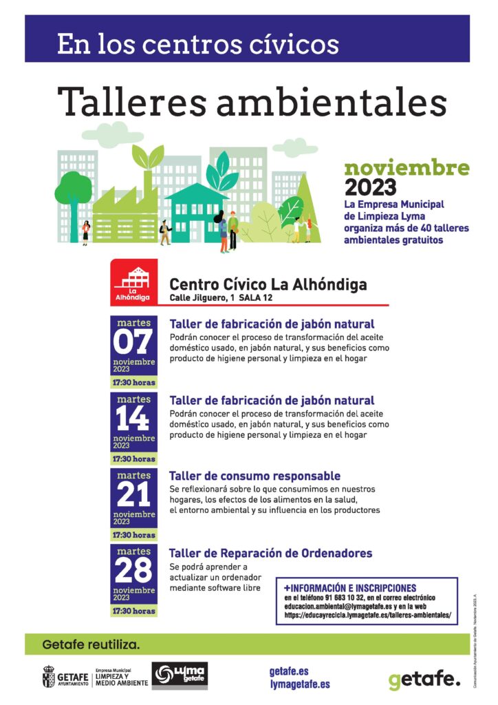 Texto Alternativo: LYMA ofrece talleres de consumo responsable, reparaciones, compostaje o fabricación de jabón