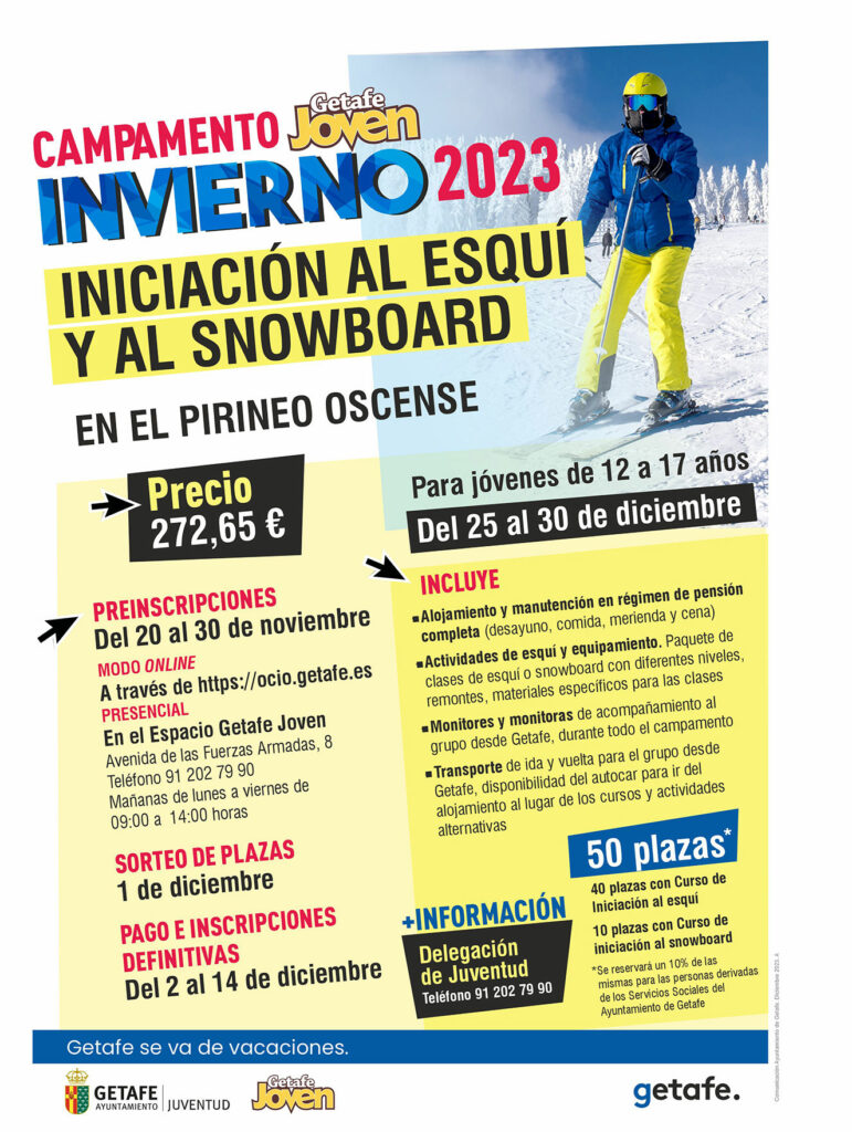Texto Alternativo: Getafe Joven incorpora también el snowboard al campamento de esquí