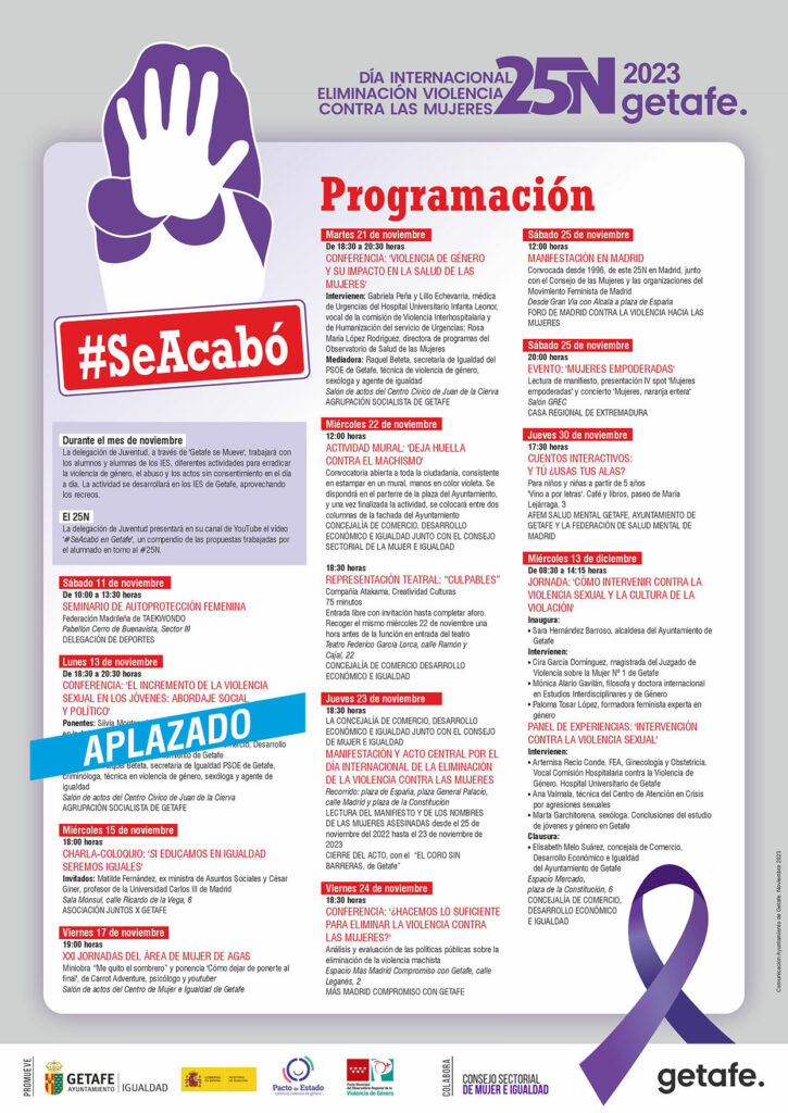 Texto Alternativo: Getafe grita “#SeAcabó” contra la violencia machista por el 25 de noviembre