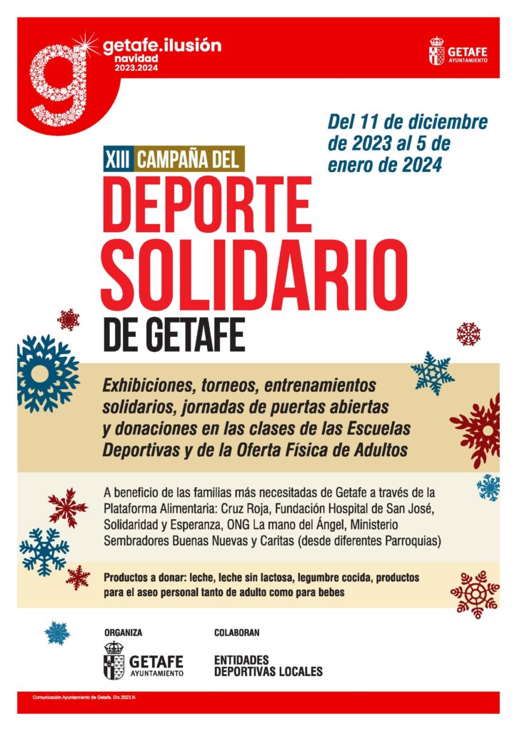 Texto Alternativo: ‘XIII Campaña del Deporte Solidario de Getafe’ del 11 de diciembre al 5 de enero