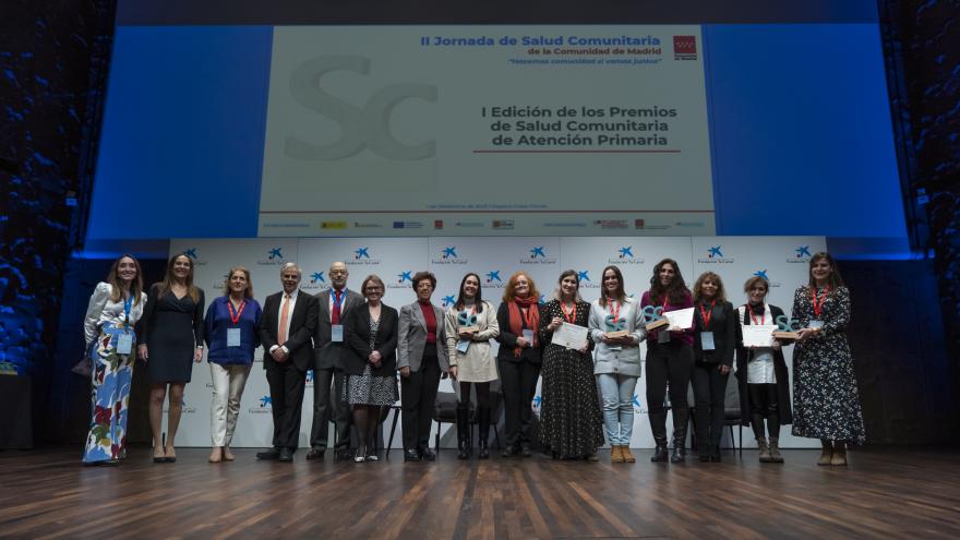 Texto Alternativo: La Dirección Asistencial Noroeste y los centros de salud Los Yébenes, San Juan de la Cruz y Vicente Muzas, ganadores del I Premio de Salud Comunitaria en Atención Primaria