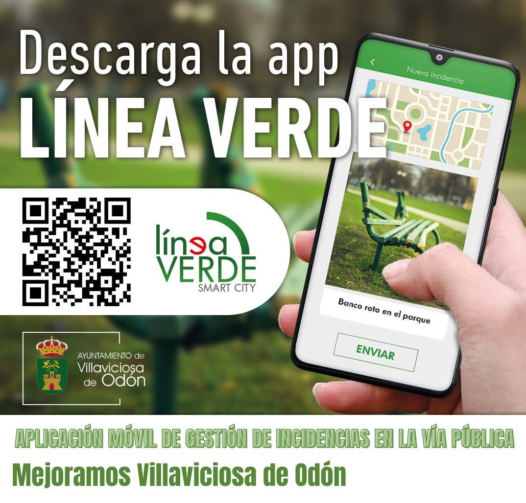 Texto Alternativo: El Ayuntamiento de Villaviciosa de Odón implanta un nuevo servicio de comunicación de incidencias a través de una app móvil denominada Línea Verde