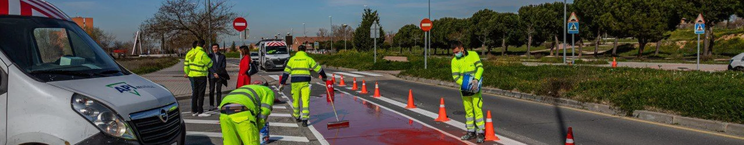 Texto Alternativo: Alcorcón ejecuta la primera decisión de la Mesa Técnica de Movilidad y termina de vertebrar el anillo ciclista del Ensanche Sur