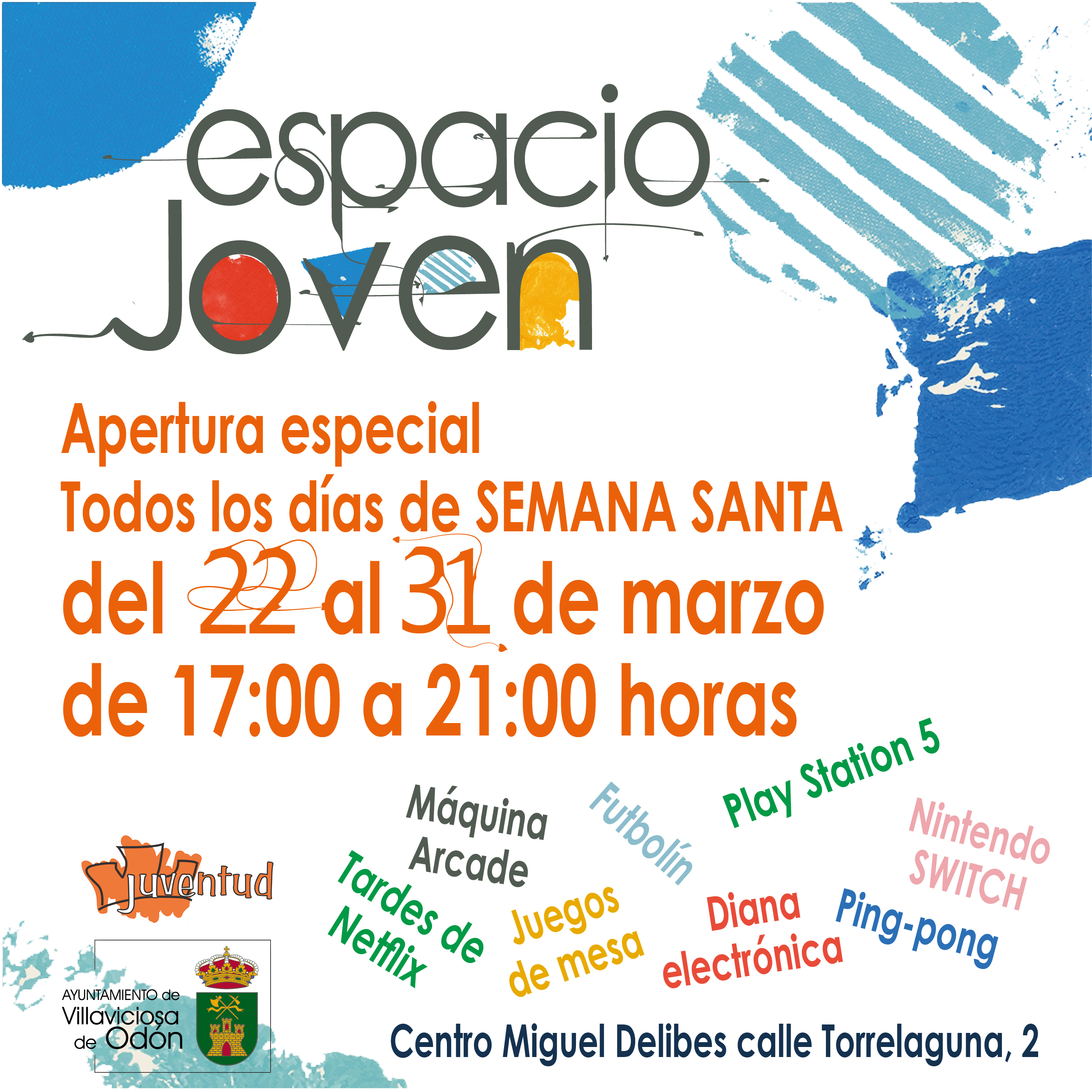 Texto Alternativo: El Ayuntamiento de Villaviciosa de Odón abre de nuevo el Espacio Joven el 22 de marzo con un horario especial durante la Semana Santa