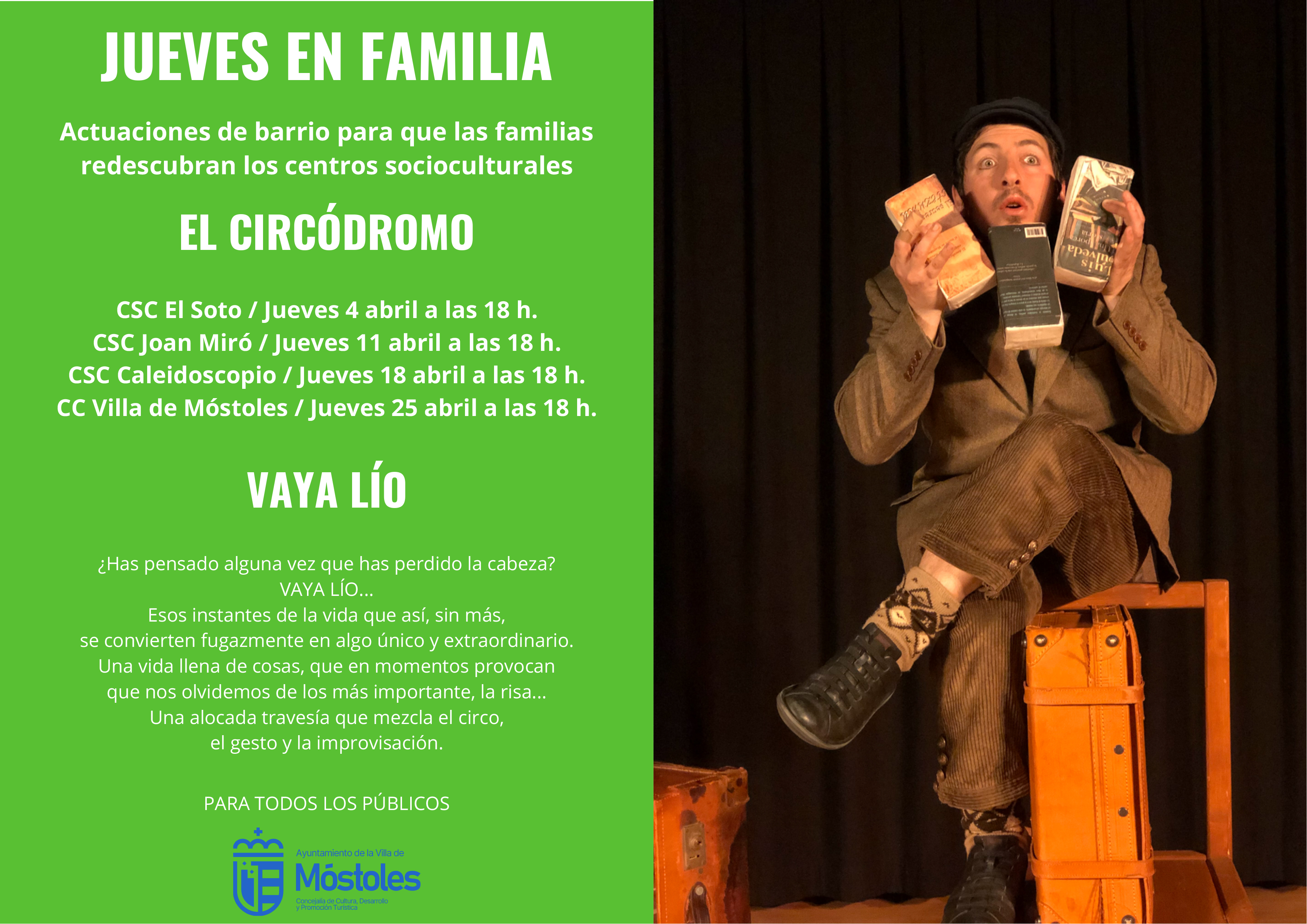 Texto Alternativo: “Jueves en familia” vuelve tras Semana Santa con un espectáculo lleno de magia, humor y malabares
