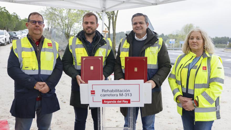 Texto Alternativo: La Comunidad de Madrid rehabilita la carretera M-313 en Arganda del Rey, mejorando la seguridad vial de casi 4.000 vehículos