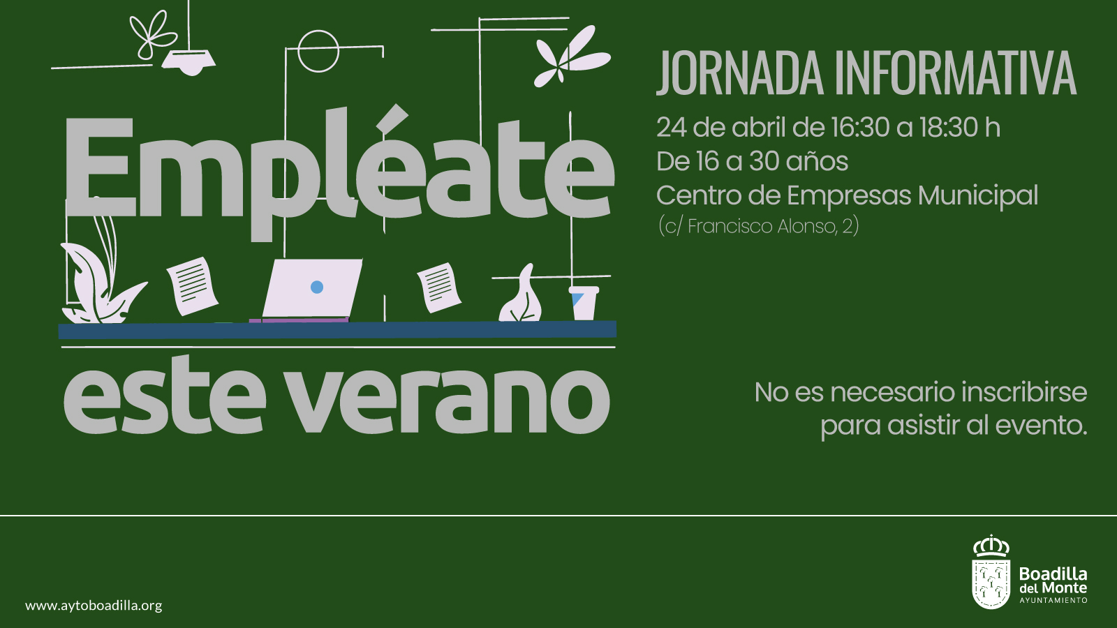 Texto Alternativo: La jornada Empléate este verano aportará información a jóvenes que quieran trabajar durante la época estival