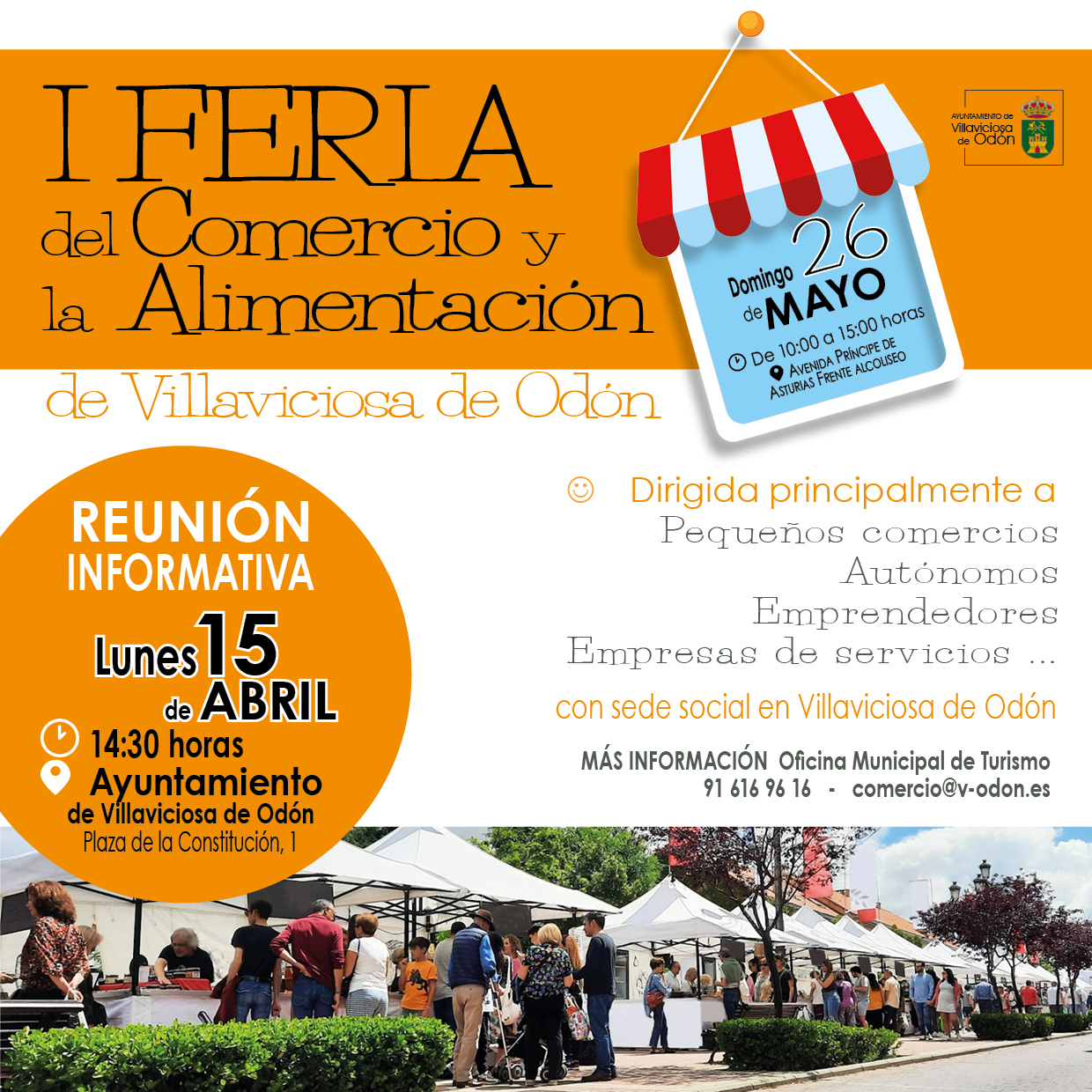 Texto Alternativo: Villaviciosa de Odón celebrará su I Feria de Comercio y la Alimentación el 26 de mayo