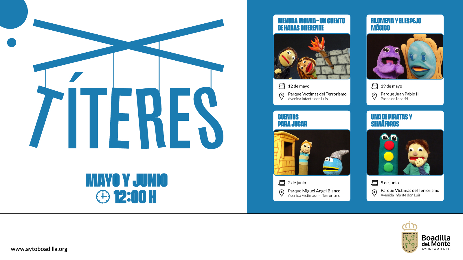 Texto Alternativo: Los títeres vuelven el próximo domingo a los parques de Boadilla