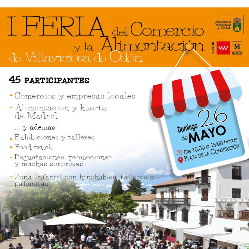 Texto Alternativo: Villaviciosa de Odón organiza el próximo domingo 26 de mayo la I Feria del Comercio y la Alimentación