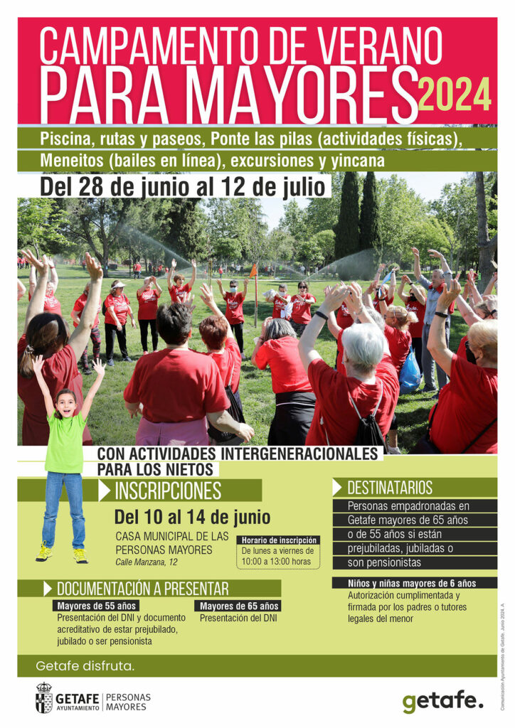 Texto Alternativo: Getafe vuelve a unir abuelos y nietos en el campamento de verano