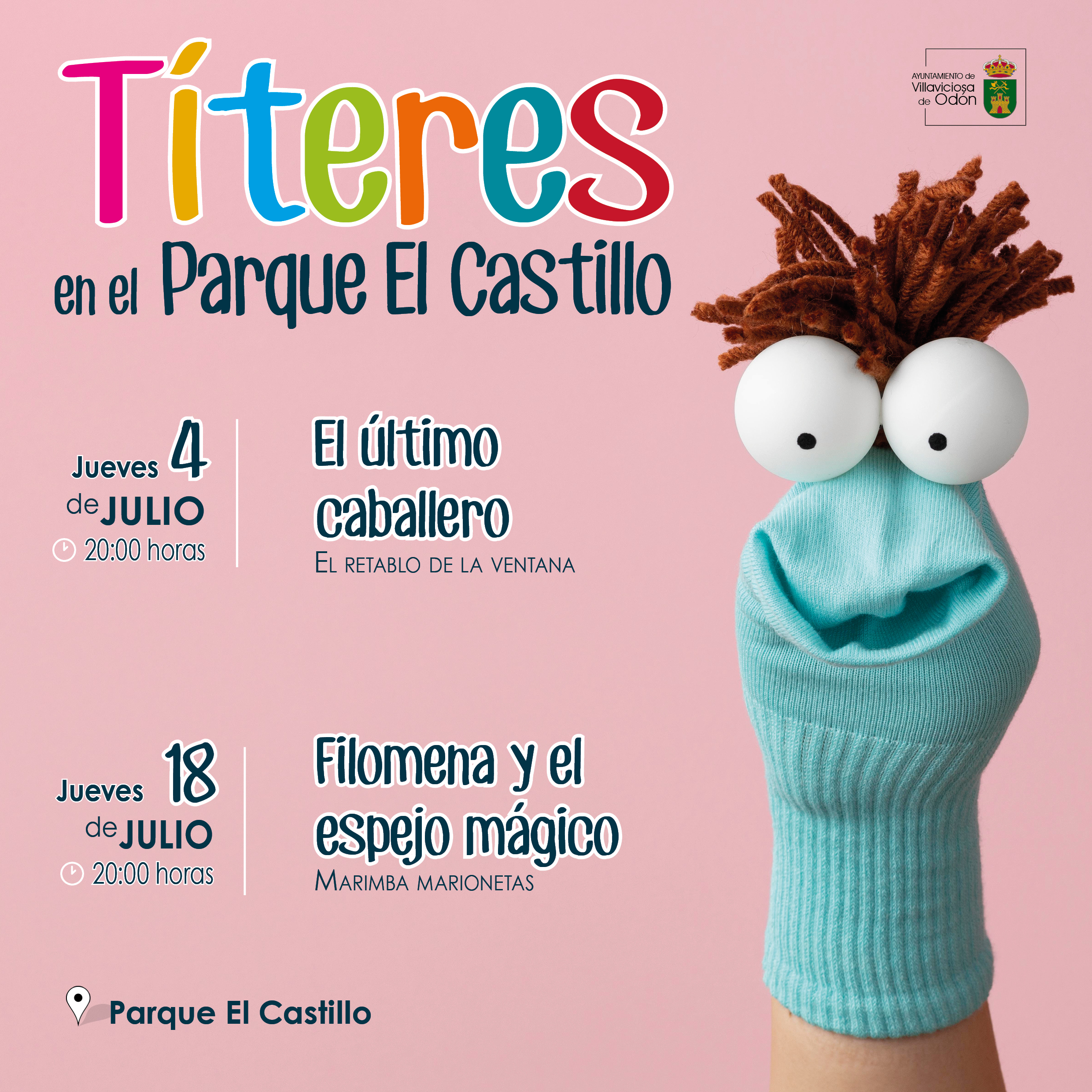 Texto Alternativo: Vuelven los “Títeres en el Parque” los días 4 y 18 de julio