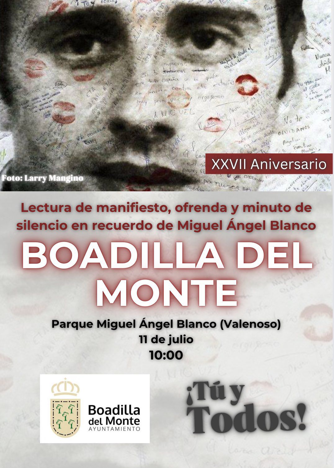 Texto Alternativo: Boadilla recordará a Miguel Ángel Blanco en el 27º aniversario de su asesinato a manos de ETA