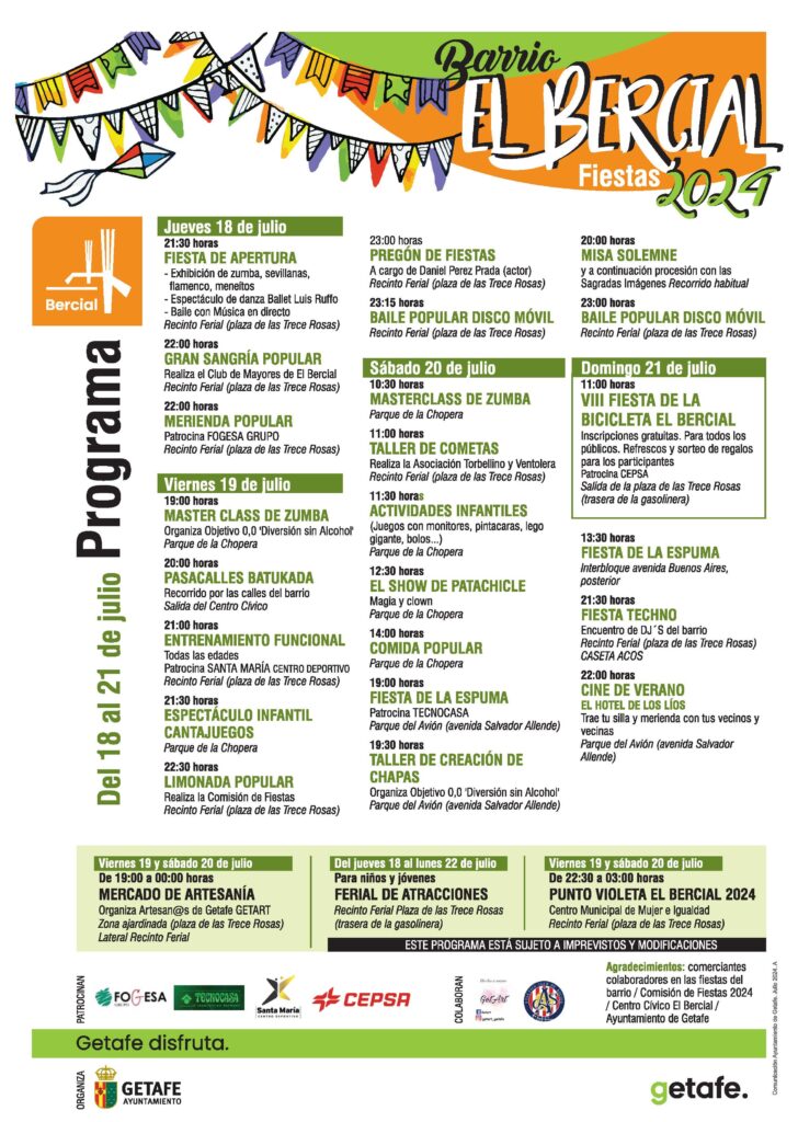 Texto Alternativo: El Bercial cierra las fiestas de barrio este fin de semana hasta septiembre