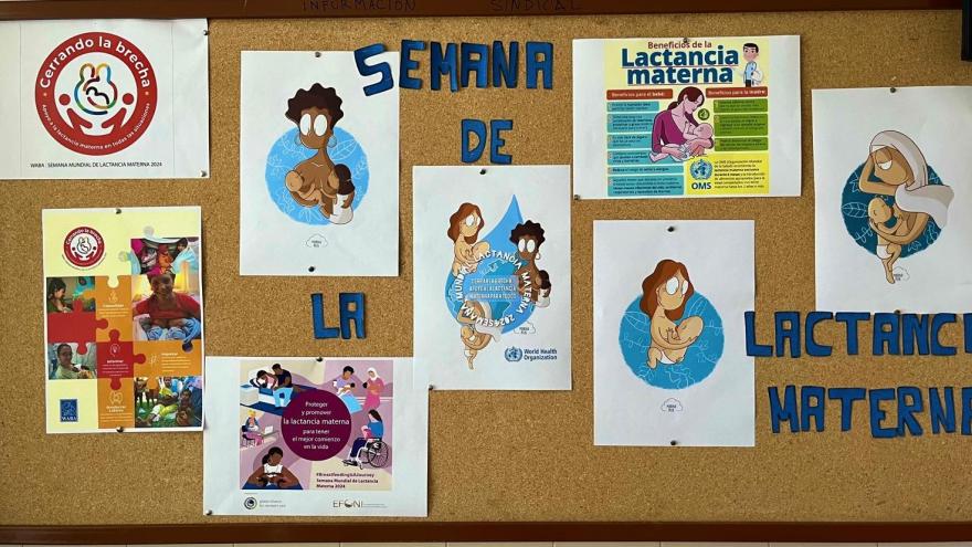 Texto Alternativo: El Centro de Salud Rafael Alberti visibiliza los beneficios de la lactancia materna con materiales informativos para madres