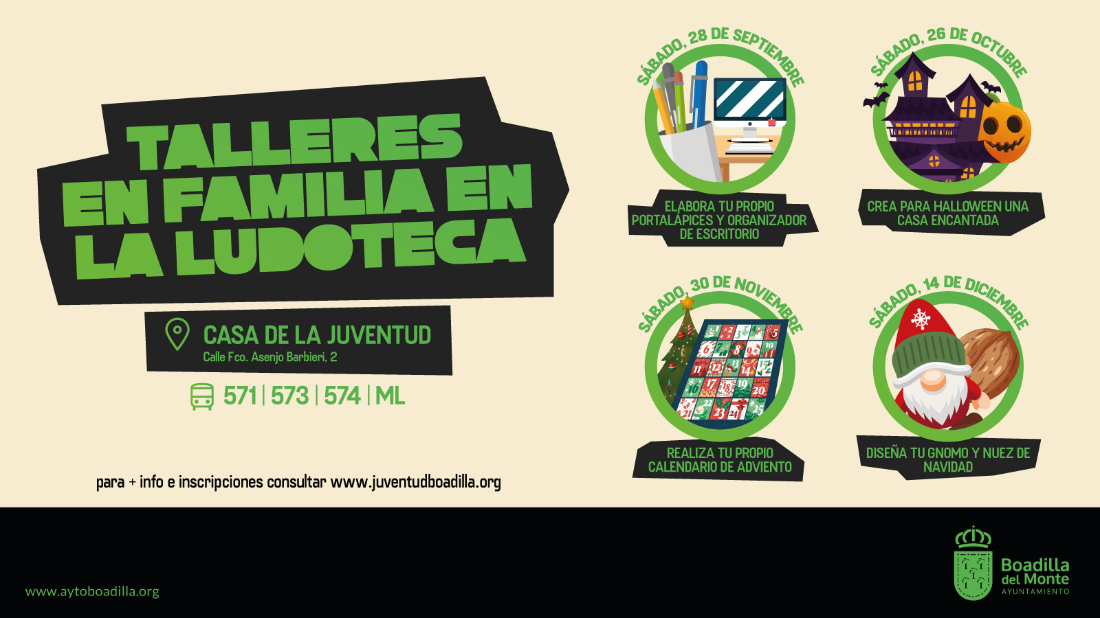 Texto Alternativo: La Casa de la Juventud ofrecerá cuatro talleres en familia durante el otoño