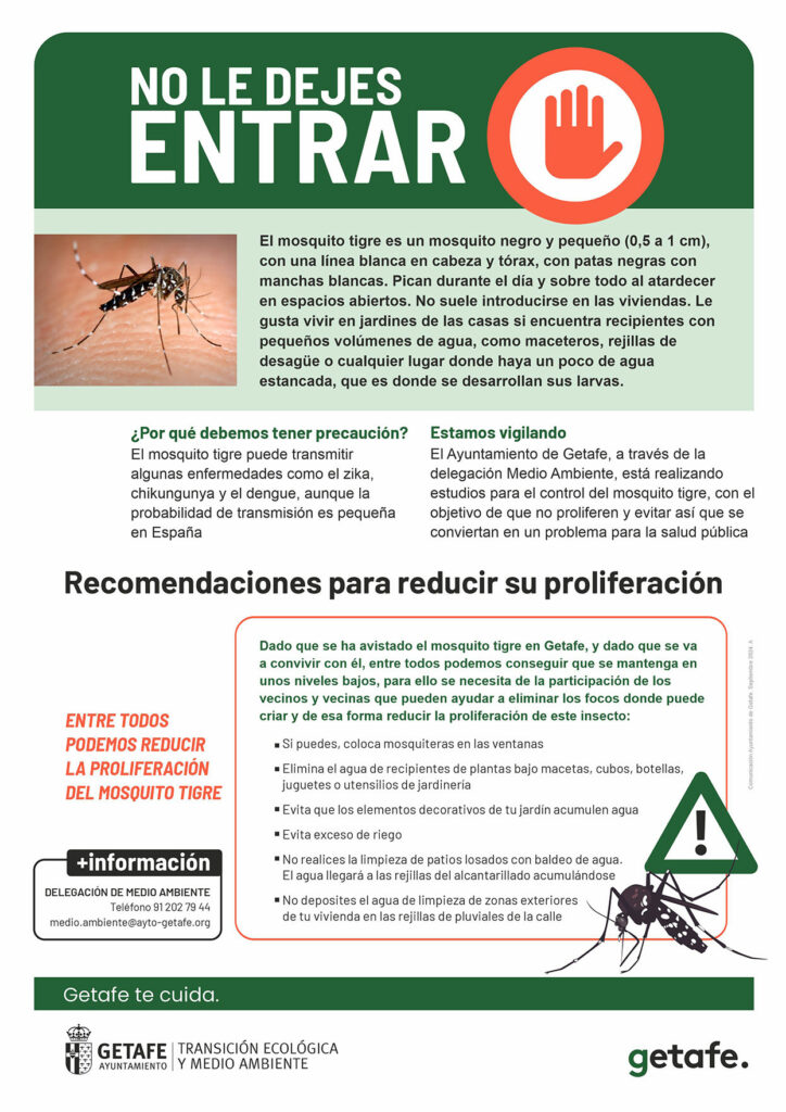 Texto Alternativo: Getafe lanza una campaña informativa para prevenir la proliferación del mosquito tigre