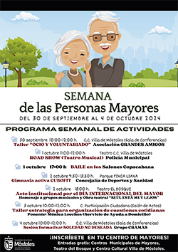 Texto Alternativo: Numerosas actividades en la Semana del Mayor de Móstoles, para celebrar su Día Internacional