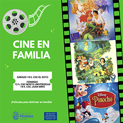 Texto Alternativo: La Sirenita, Blancanieves y Pinocho, los protagonistas de Cine en Familia