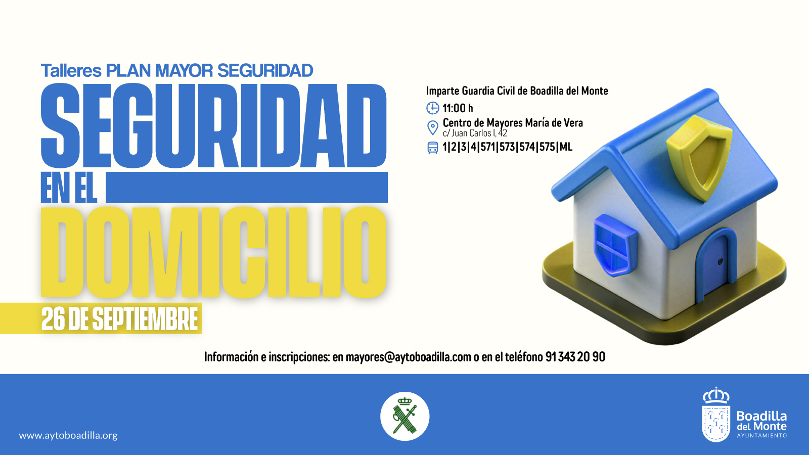 Texto Alternativo: La Guardia Civil inicia un ciclo de charlas a los mayores de Boadilla con una sobre Seguridad en el Domicilio