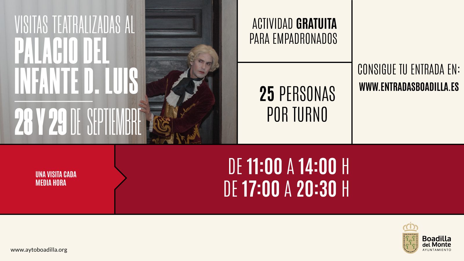 Texto Alternativo: El próximo fin de semana vuelven las visitas teatralizadas al Palacio del Infante D. Luis