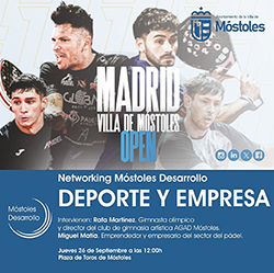Texto Alternativo: El ayuntamiento organiza el Networking “Deporte y Empresa”, en el marco del A1 Pádel en Móstoles