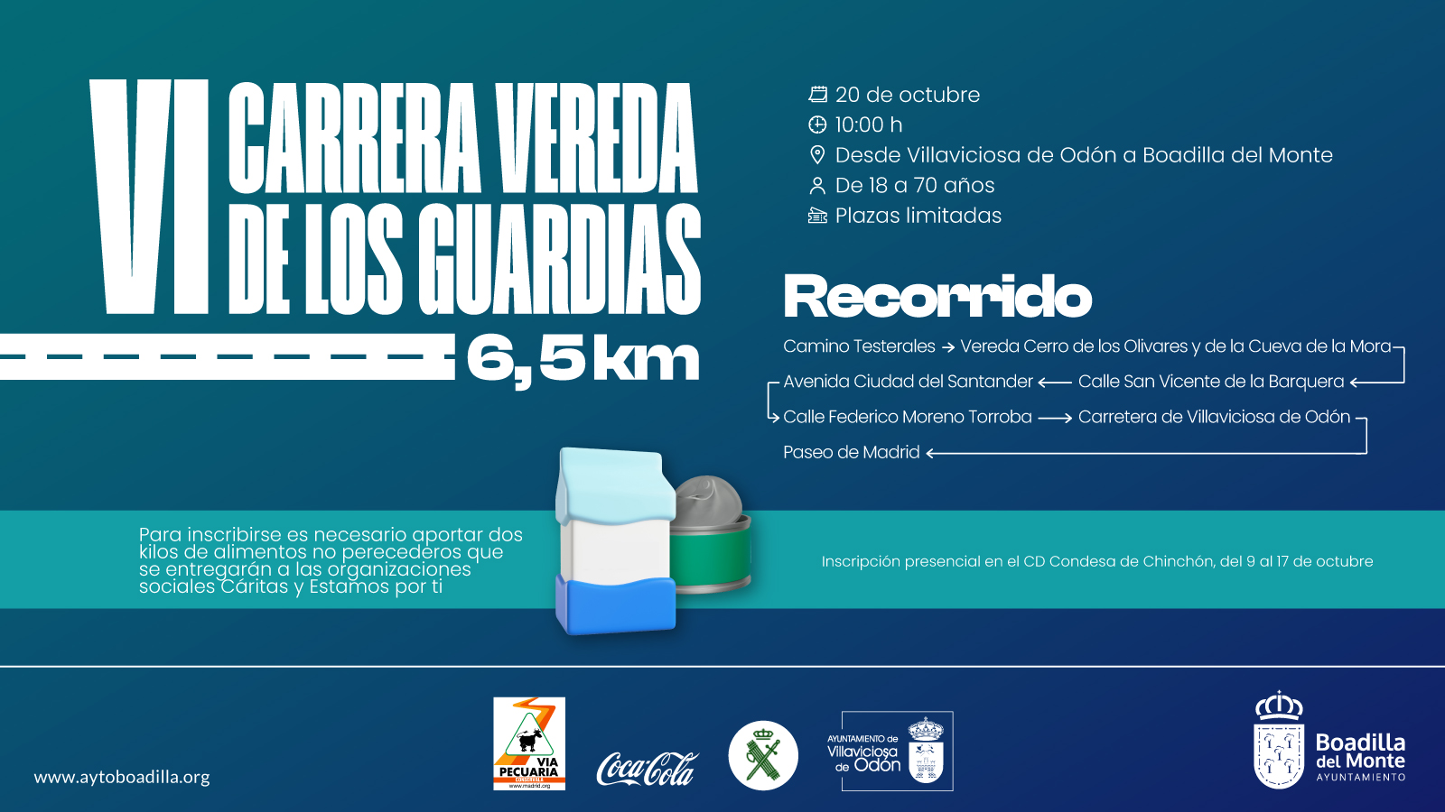 Texto Alternativo: El 20 de octubre se celebrará la VI Carrera Vereda de los Guardias, entre Villaviciosa de Odón y Boadilla