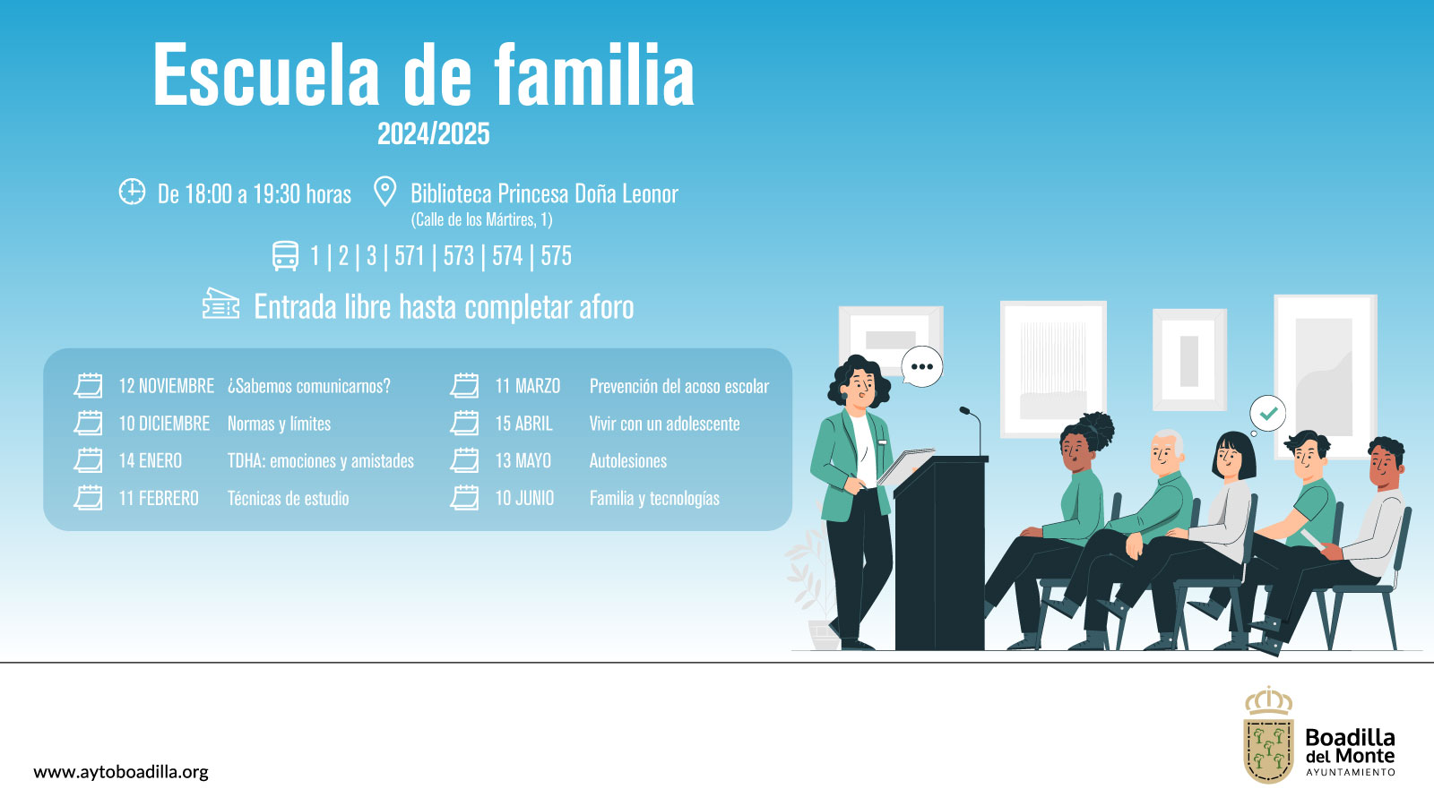 Texto Alternativo: Nuevas charlas de la Escuela de Familia para ayudar a los padres a educar a sus hijos